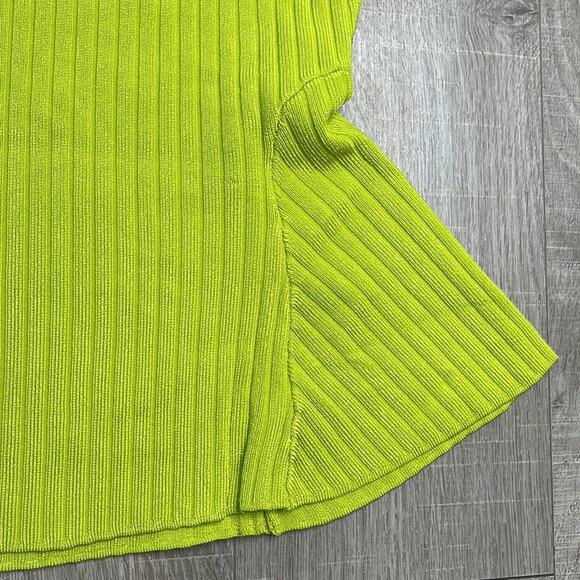 HALOGEN Green Sorbet Sleeveless Peplum Ribbed Sweater Blouse Women’s - Picture 9 of 10